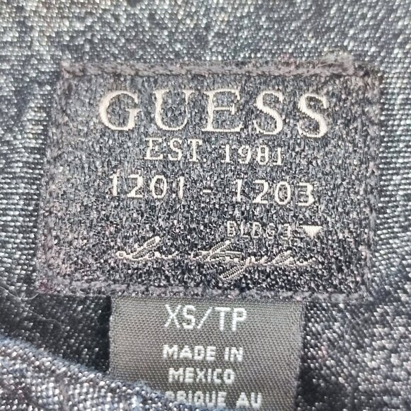 Guess Moto style jacket grey with metallic silver pattern women's size XS - Picture 6 of 11